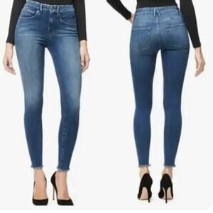 Good American Good Legs Fray Hem Jeans Skinny High Rise Stretch Women 26